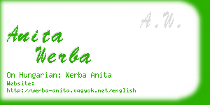 anita werba business card